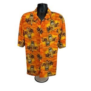 George, Beer Themed Men’s Hawaiian Button Down, XL
